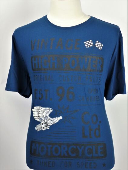 Kitaro T Shirt ronde hals poseidon blue 3122