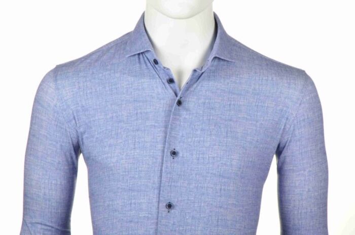 Culture/Eden soft stretch shirt mid blue 3699