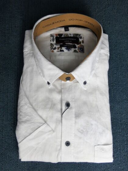 Casa Moda korte mouw wit linnen shirt 4141