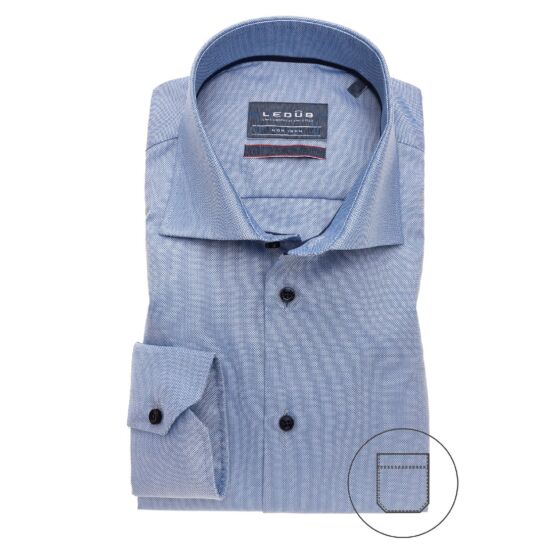 Ledub middenblauw dress shirt ML7 3221