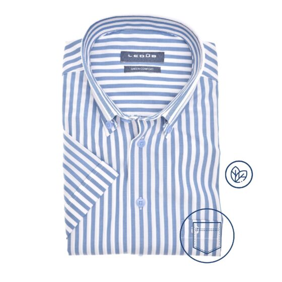 Ledub classic stripe shirt kortemouw 4337