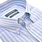 Ledub linnen/cotton stripe short sleeve shirt 4093